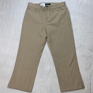 LRL Lauren Jeans Ralph Lauren Classic Midcalf Tan Khaki Crop Pants Womens 2 New